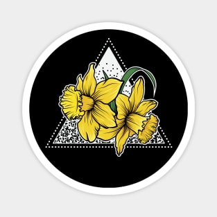 Daffodil Flora Triangle Magnet